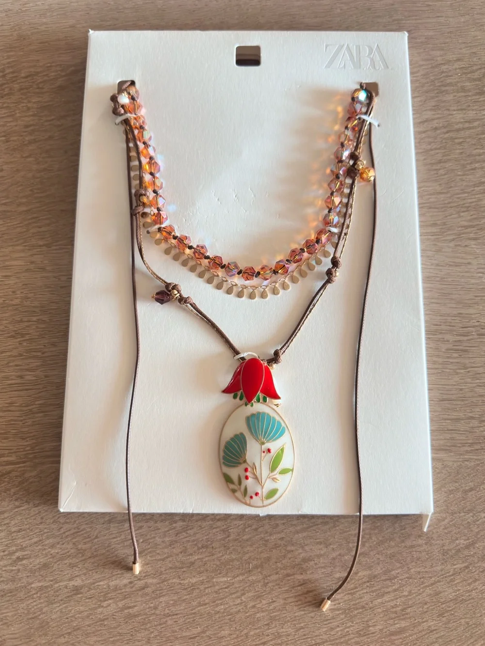 Zara Set of 3 Flower Bead Necklaces